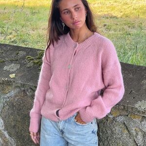 Pink Mohair Cardigan from Design by Si